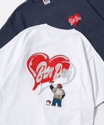 BEN DAVIS/ベンデイビス HEART CHENILLE TEE/オーバーサイズ ストリート バックプリント ロゴ ワンポイント刺繍 半袖Tシャツ/レディース メンズ