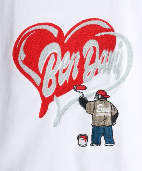 BEN DAVIS(ベンデイビス)の「BEN DAVIS/ベンデイビス HEART CHENILLE TEE/オーバーサイズ ストリート バックプリント ロゴ ワンポイント刺繍 半袖Tシャツ/レディース メンズ(Tシャツ/カットソー・メンズ・ホワイト/ネイビー/ブラック・M/L/XL)」の20枚目の写真