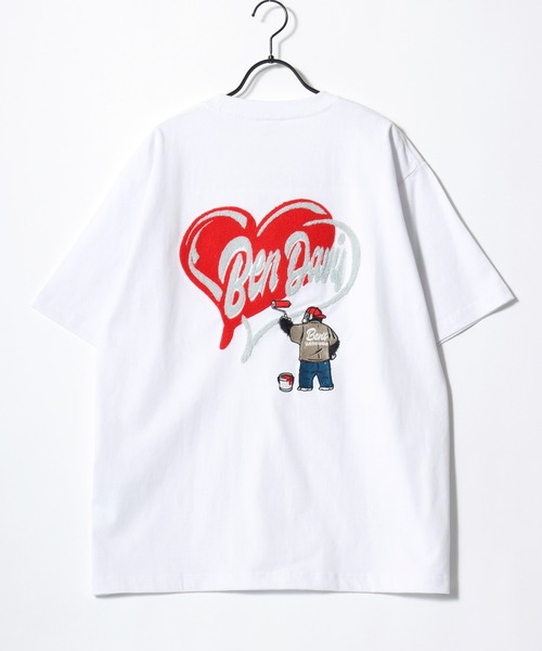 BEN DAVIS(ベンデイビス)の「BEN DAVIS/ベンデイビス HEART CHENILLE TEE/オーバーサイズ ストリート バックプリント ロゴ ワンポイント刺繍 半袖Tシャツ/レディース メンズ(Tシャツ/カットソー・メンズ・ホワイト/ネイビー/ブラック・M/L/XL)」の11枚目の写真