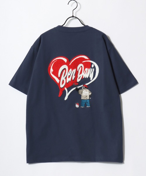 BEN DAVIS(ベンデイビス)の「BEN DAVIS/ベンデイビス HEART CHENILLE TEE/オーバーサイズ ストリート バックプリント ロゴ ワンポイント刺繍 半袖Tシャツ/レディース メンズ(Tシャツ/カットソー・メンズ・ホワイト/ネイビー/ブラック・M/L/XL)」の15枚目の写真