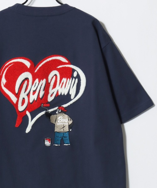 BEN DAVIS(ベンデイビス)の「BEN DAVIS/ベンデイビス HEART CHENILLE TEE/オーバーサイズ ストリート バックプリント ロゴ ワンポイント刺繍 半袖Tシャツ/レディース メンズ(Tシャツ/カットソー・メンズ・ホワイト/ネイビー/ブラック・M/L/XL)」の9枚目の写真