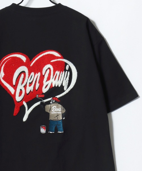 BEN DAVIS(ベンデイビス)の「BEN DAVIS/ベンデイビス HEART CHENILLE TEE/オーバーサイズ ストリート バックプリント ロゴ ワンポイント刺繍 半袖Tシャツ/レディース メンズ(Tシャツ/カットソー・メンズ・ホワイト/ネイビー/ブラック・M/L/XL)」の7枚目の写真