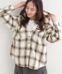 SHOO・LA・RUE | 【洗濯機可/S-LL】涼しげで軽やかな フードチェックシャツ(シャツ/ブラウス)