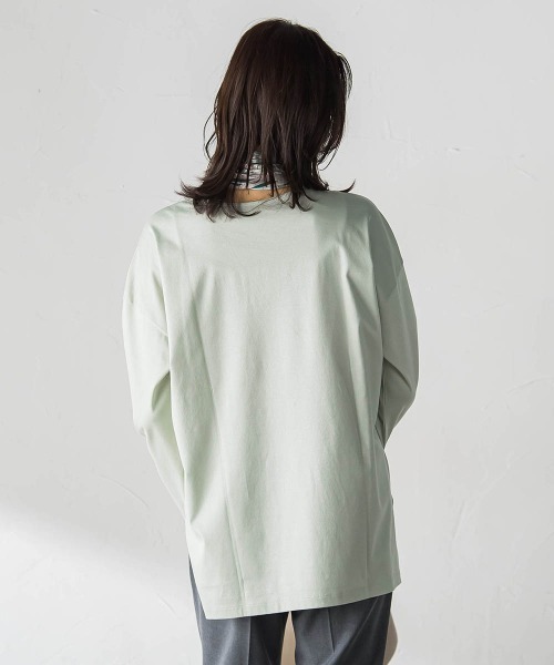 LAUTREAMONT(ロートレアモン)の「【WEB限定】プレミアムコットンコンフォートカットソー≪3サイズ/洗濯機で洗える/接触冷感≫(Tシャツ/カットソー・レディース・チャコールグレー/ブラック/ベージュ/ホワイト/グリーン/ピンク・11号/9号/7号)」の15枚目の写真