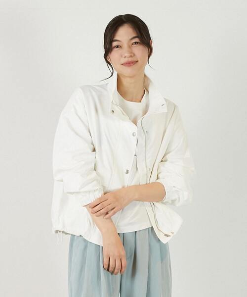 MELROSE claire（メルローズ クレール）の「【アソートスタンドカラーZIPブルゾン】（ブルゾン・レディース・ライトカーキ/インディゴブルー/オフホワイト・FREE）」の2枚目の写真