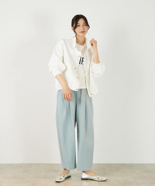 MELROSE claire（メルローズ クレール）の「【アソートスタンドカラーZIPブルゾン】（ブルゾン・レディース・ライトカーキ/インディゴブルー/オフホワイト・FREE）」の10枚目の写真