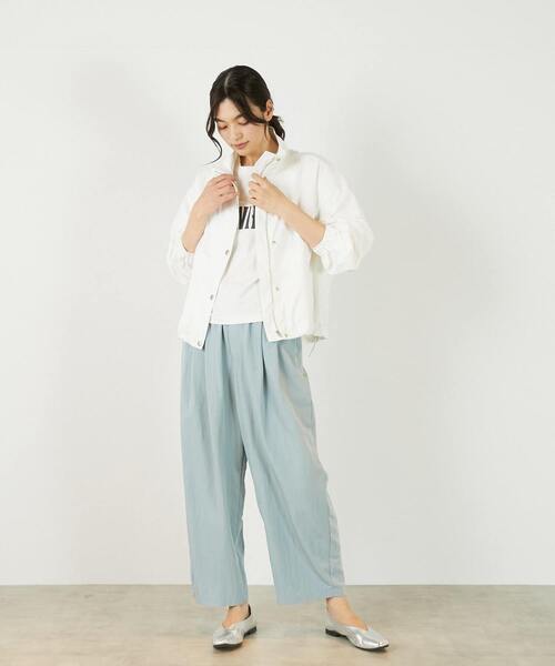 MELROSE claire（メルローズ クレール）の「【アソートスタンドカラーZIPブルゾン】（ブルゾン・レディース・ライトカーキ/インディゴブルー/オフホワイト・FREE）」の11枚目の写真