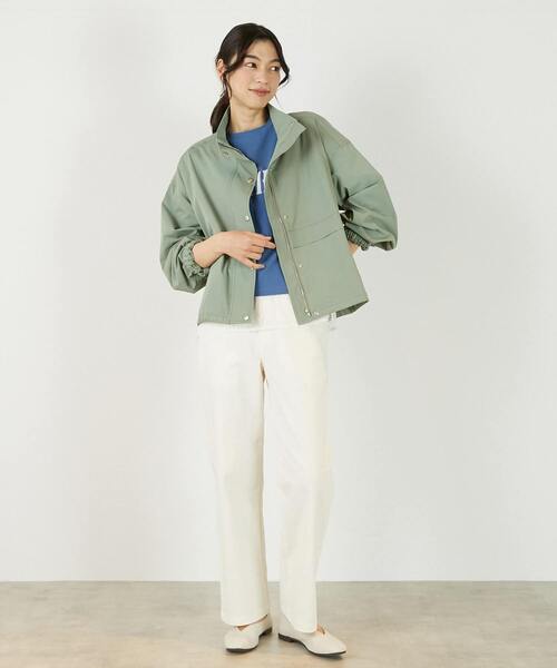 MELROSE claire（メルローズ クレール）の「【アソートスタンドカラーZIPブルゾン】（ブルゾン・レディース・ライトカーキ/インディゴブルー/オフホワイト・FREE）」の12枚目の写真