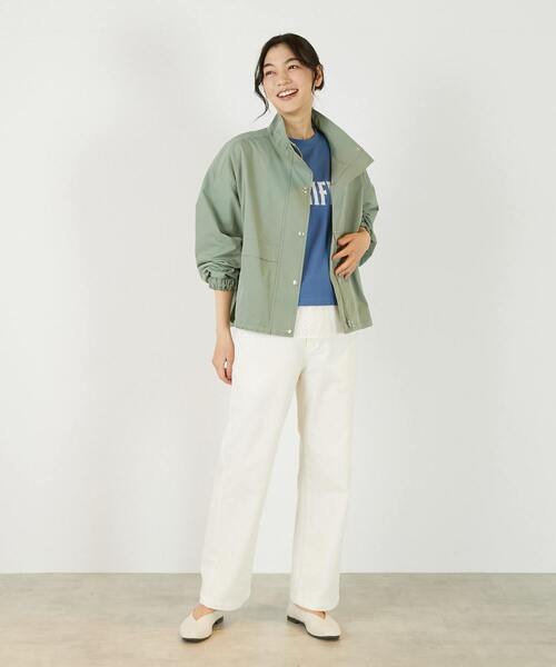 MELROSE claire（メルローズ クレール）の「【アソートスタンドカラーZIPブルゾン】（ブルゾン・レディース・ライトカーキ/インディゴブルー/オフホワイト・FREE）」の13枚目の写真