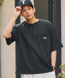 【UNNOTICEシリーズ】ファンクショナルファブリック ヘビーワッフル ヘンリーネック 半袖ポケットTシャツ / 抗菌防臭・UVカット【THE CRAFT CREW PRODUCTS】