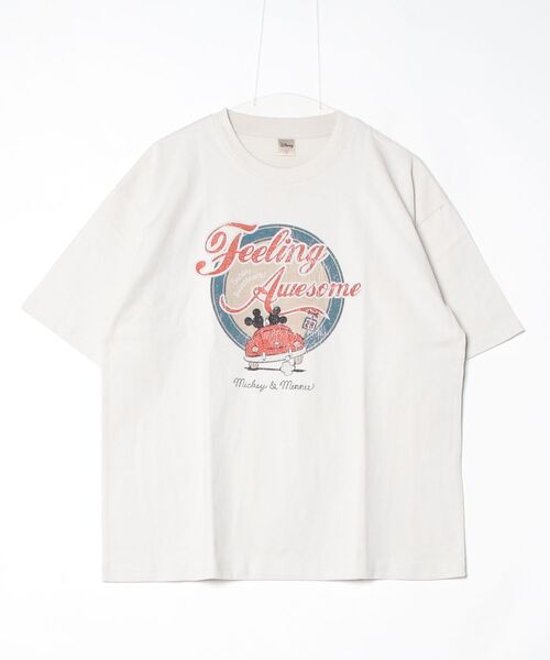 Disney(ディズニー)の「【DISNEY/ディズニー】ミッキーマウスUSD加工プリント半袖Tシャツ/ユニセックス(Tシャツ/カットソー・メンズ・アイボリー/ブラック系その他/ホワイト系その他/スミクロ・L/M/LL)」の9枚目の写真