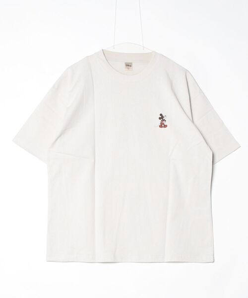 Disney(ディズニー)の「【DISNEY/ディズニー】ミッキーマウスUSD加工プリント半袖Tシャツ/ユニセックス(Tシャツ/カットソー・メンズ・アイボリー/ブラック系その他/ホワイト系その他/スミクロ・L/M/LL)」の10枚目の写真