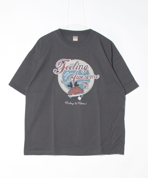 Disney(ディズニー)の「【DISNEY/ディズニー】ミッキーマウスUSD加工プリント半袖Tシャツ/ユニセックス(Tシャツ/カットソー・メンズ・アイボリー/ブラック系その他/ホワイト系その他/スミクロ・L/M/LL)」の12枚目の写真
