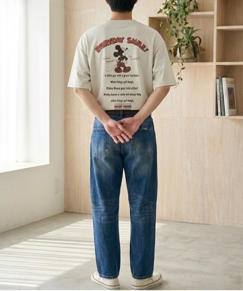 Disney(ディズニー)の「【DISNEY/ディズニー】ミッキーマウスUSD加工プリント半袖Tシャツ/ユニセックス(Tシャツ/カットソー・メンズ・アイボリー/ブラック系その他/ホワイト系その他/スミクロ・L/M/LL)」の15枚目の写真