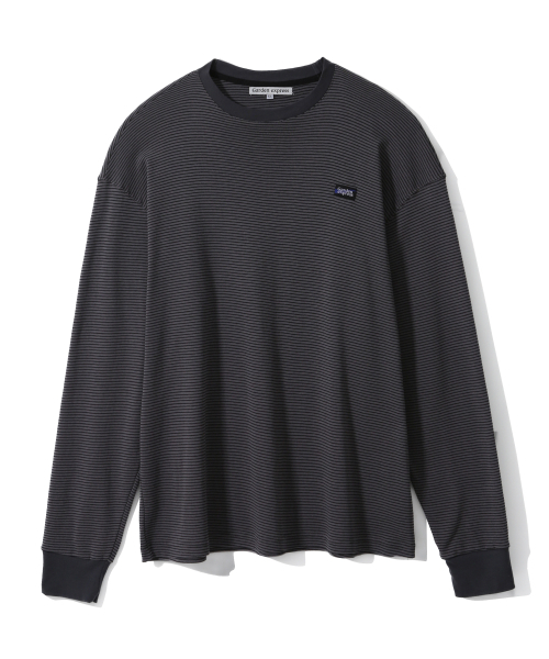 GARDEN EXPRESS(ガーデンエクスプレス)の「Oversized Stripe Long Sleeve (charcoal)(Tシャツ/カットソー・メンズ・その他・LARGE/X-LARGE)」の1枚目の写真