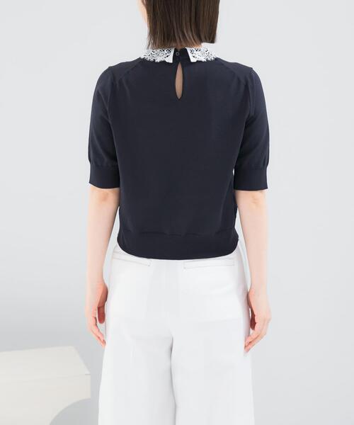 URBAN RESEARCH ROSSO WOMEN(アーバンリサーチ ロッソ)の「『WEB限定』2WAYレースカラーニット(ニット/セーター・レディース・ネイビー/ピンク/イエロー系その他・FREE)」の13枚目の写真