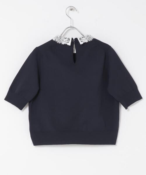 URBAN RESEARCH ROSSO WOMEN(アーバンリサーチ ロッソ)の「『WEB限定』2WAYレースカラーニット(ニット/セーター・レディース・ネイビー/ピンク/イエロー系その他・FREE)」の17枚目の写真