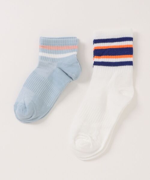 styiro（スタイロ）の「【2足セット】親子カラーボーダー靴下（ソックス/靴下・レディース・ブラック/ブルー/グリーン/ピンク・FREE）」の3枚目の写真