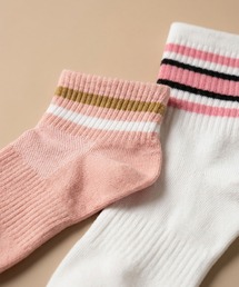 styiro（スタイロ）の「【2足セット】親子リンクソックス 親子おそろい カラーボーダーソックス レディース キッズ 靴下 ギフト（ソックス/靴下）」