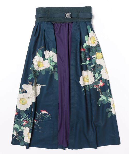 倭物やカヤ(ワモノヤカヤ)の「【倭物やカヤ】花鳥 重ね着用スカート(スカート・レディース・ブラック/ネイビー/ホワイト/レッド・FREE)」の3枚目の写真