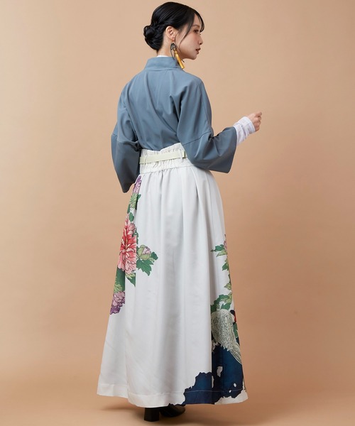 倭物やカヤ(ワモノヤカヤ)の「【倭物やカヤ】花鳥 重ね着用スカート(スカート・レディース・ブラック/ネイビー/ホワイト/レッド・FREE)」の22枚目の写真