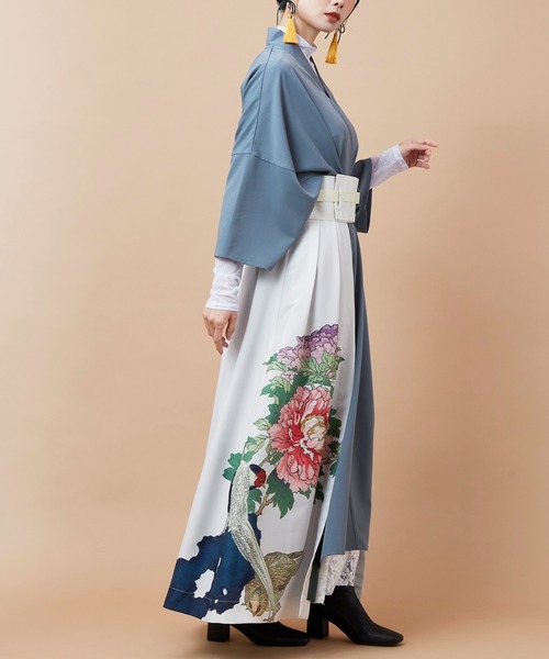倭物やカヤ(ワモノヤカヤ)の「【倭物やカヤ】花鳥 重ね着用スカート(スカート・レディース・ブラック/ネイビー/ホワイト/レッド・FREE)」の20枚目の写真