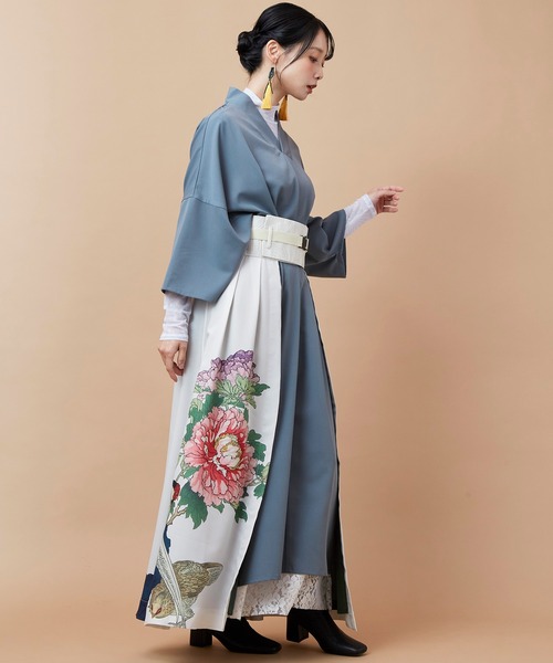 倭物やカヤ(ワモノヤカヤ)の「【倭物やカヤ】花鳥 重ね着用スカート(スカート・レディース・ブラック/ネイビー/ホワイト/レッド・FREE)」の19枚目の写真
