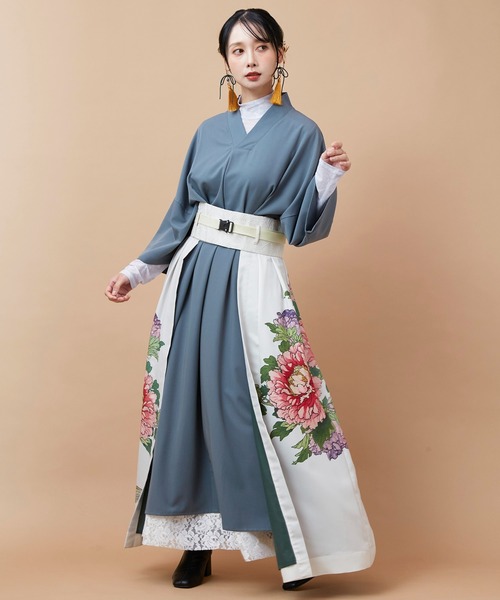 倭物やカヤ(ワモノヤカヤ)の「【倭物やカヤ】花鳥 重ね着用スカート(スカート・レディース・ブラック/ネイビー/ホワイト/レッド・FREE)」の18枚目の写真