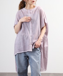 EGLANTINE ピグメント染めロングテールブラウス