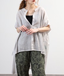 EGLANTINE ピグメント染めロングテールブラウス