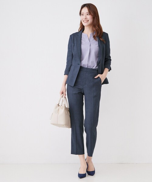 COUP DE CHANCE(クードシャンス)の「【手洗い可/日本製/セットアップ可】リネンライクテーパードパンツ(その他パンツ・レディース・ブルー/ナチュラル/ホワイト/ダークグレー・34/42/40/38/36)」の16枚目の写真