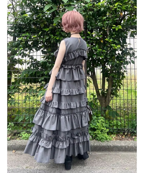 merry jenny(メリージェニー)の「フリルティアードワンピース(ワンピース・レディース・ライトブルー/グレー/ブラック・FREE)」の18枚目の写真
