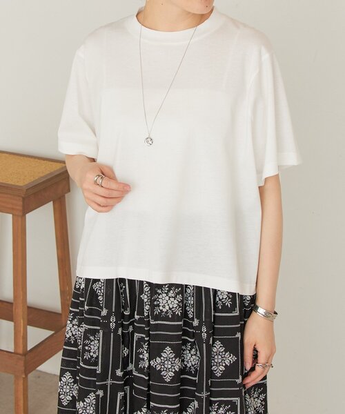 BEARDSLEY(ビアズリー)の「スクエアTee(Tシャツ/カットソー・レディース・ホワイト/グリーン/ライトグレー/ネイビー・FREE)」の14枚目の写真