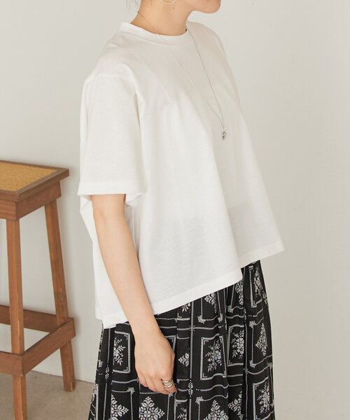 BEARDSLEY 袖チェックカットソー　グレージュ　ビアズリー BEARDSLEY（ビアズリー）の「セットアップでパンツが揃う バック