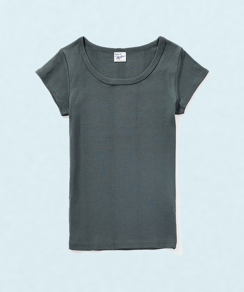 MILLER(ミラー)の「Robert P. Miller / パネルリブ半袖無地 / 807C(Tシャツ/カットソー・レディース・ブラック/チャコールグレー/オレンジ系その他/ブラック系その他/ホワイト系その他4/ホワイト系その他2/グレー/ホワイト系その他3/ピンク/ホワイト/グレー系その他4/イエロー/グレー系その他3/ミント・FREE)」の2枚目の写真