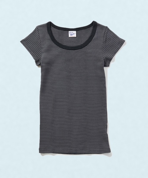 MILLER(ミラー)の「Robert P. Miller / パネルリブ半袖無地 / 807C(Tシャツ/カットソー・レディース・ブラック/チャコールグレー/オレンジ系その他/ブラック系その他/ホワイト系その他4/ホワイト系その他2/グレー/ホワイト系その他3/ピンク/ホワイト/グレー系その他4/イエロー/グレー系その他3/ミント・FREE)」の9枚目の写真