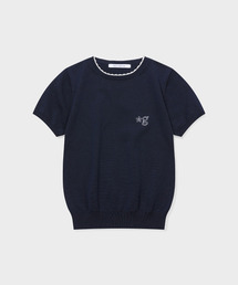 GRUNDEN（グルンデン）の「COOL COTTON KNIT TOP (INK NAVY)（ニット/セーター）」