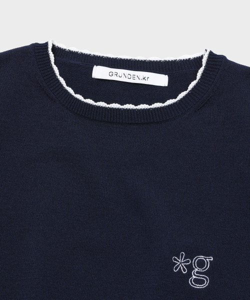 GRUNDEN（グルンデン）の「COOL COTTON KNIT TOP (INK NAVY)（ニット/セーター・レディース・その他・OS）」の3枚目の写真