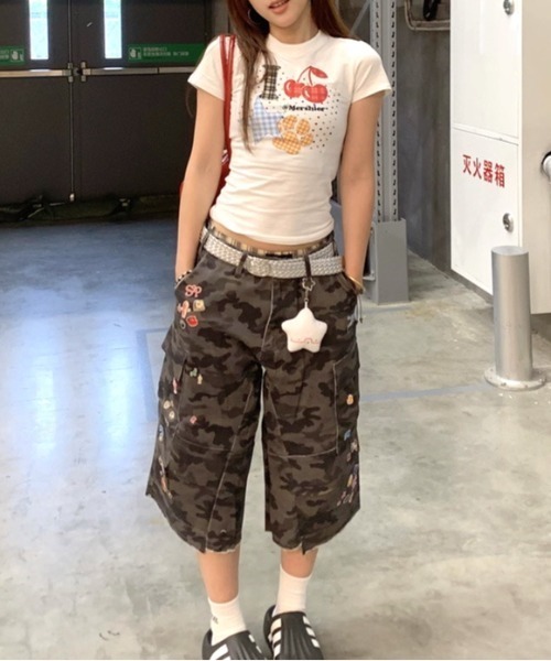 SHEENA(シーナ)の「ドット×チェックカラフルロゴプリントTシャツ(Tシャツ/カットソー・レディース・ホワイト・M)」の8枚目の写真