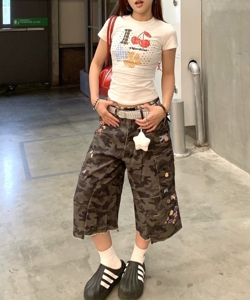 SHEENA(シーナ)の「ドット×チェックカラフルロゴプリントTシャツ(Tシャツ/カットソー・レディース・ホワイト・M)」の9枚目の写真