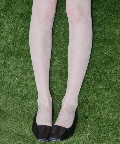 GIUNON(ジウノン)の「rose sheer lace tights / ローズシアーレースタイツ(タイツ/ストッキング・レディース・アイボリー・FREE)」の12枚目の写真