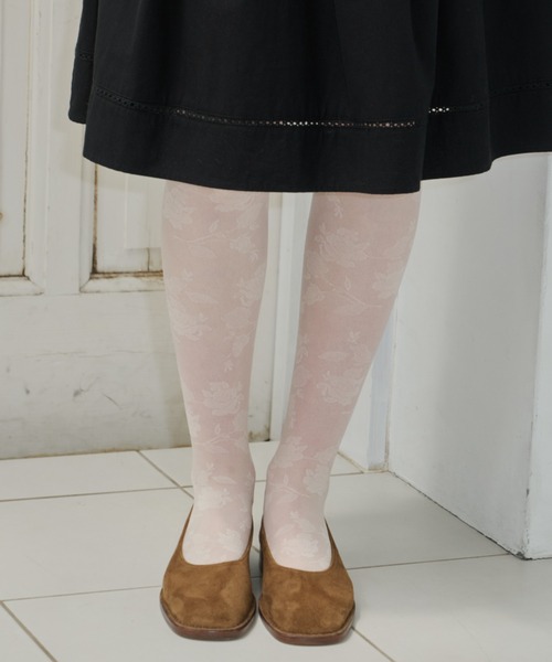 GIUNON(ジウノン)の「rose sheer lace tights / ローズシアーレースタイツ(タイツ/ストッキング・レディース・アイボリー・FREE)」の17枚目の写真