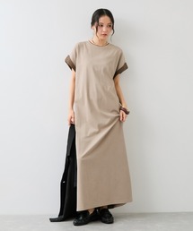【WEB限定】天竺袖配色ワンピース