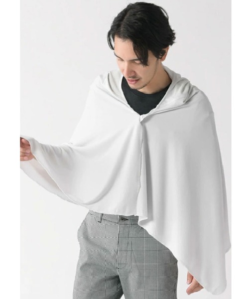 TopIsm(トップイズム)の「接触冷感 冷却 ポンチョ 濡らしてしぼる 暑さ熱中症対策 日焼け防止 メンズ レディース ユニセックス(ポンチョ・メンズ・ホワイト/ブラック・F)」の11枚目の写真