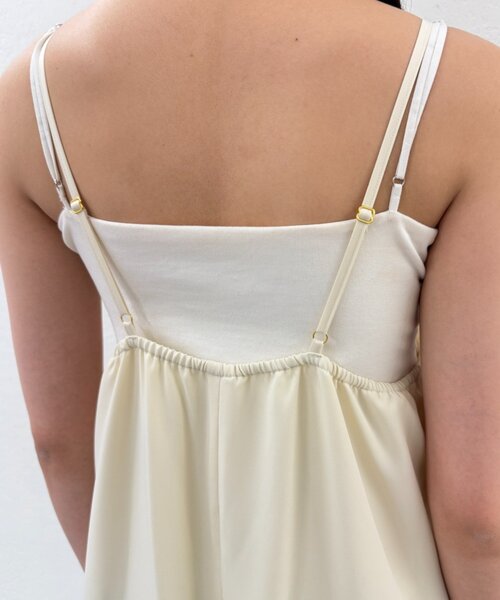LOUNGEDRESS(ラウンジドレス)の「キャミオールインワン(サロペット/オーバーオール・レディース・オフホワイト/ブラック・SMALL/MEDIUM)」の3枚目の写真