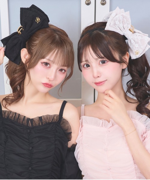 LAFARY（ラファリー）の「レースリボンバンスクリップ（バレッタ/ヘアクリップ・レディース・ベージュ/ブラック/ピンク/ホワイト・FREE）」の13枚目の写真