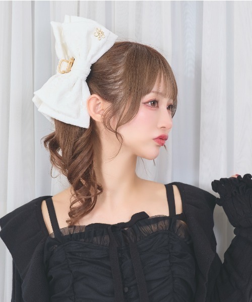 LAFARY（ラファリー）の「レースリボンバンスクリップ（バレッタ/ヘアクリップ・レディース・ベージュ/ブラック/ピンク/ホワイト・FREE）」の14枚目の写真
