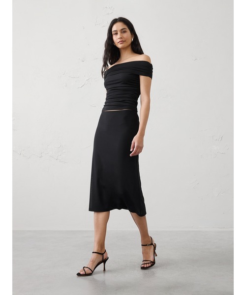 BANANA REPUBLIC FACTORY STORE(バナナリパブリック ファクトリーストア)の「BANANA REPUBLIC FACTORY STORE オフショルダーメッシュトップス(Tシャツ/カットソー・レディース・ブラック/ピンク・S/M/L/XS)」の5枚目の写真
