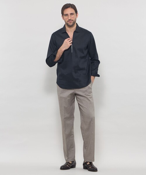 MACKINTOSH LONDON(マッキントッシュ ロンドン)の「ストレッチリネンカプリシャツ(シャツ/ブラウス・メンズ・ネイビー/パープル系その他2/オフホワイト・XL/M/L)」の5枚目の写真