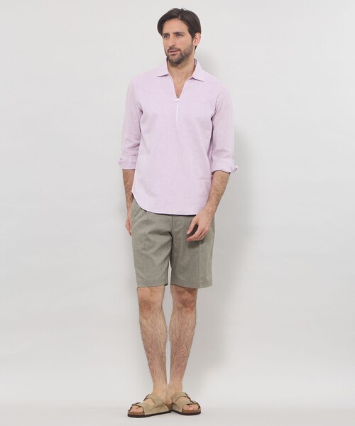 MACKINTOSH LONDON(マッキントッシュ ロンドン)の「ストレッチリネンカプリシャツ(シャツ/ブラウス・メンズ・ネイビー/パープル系その他2/オフホワイト・XL/M/L)」の6枚目の写真